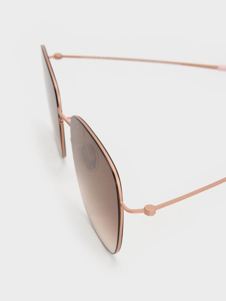Miranda Square Sunglasses, Rose Gold, hi-res