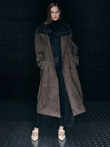 Patent Crystal-Buckle Block-Heel Slingback Pumps, Chalk, hi-res