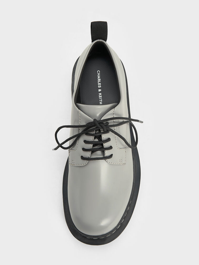 Lace-Up Platform Derbys, Grey, hi-res