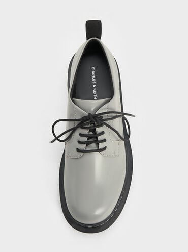 Lace-Up Platform Derbys, Grey, hi-res