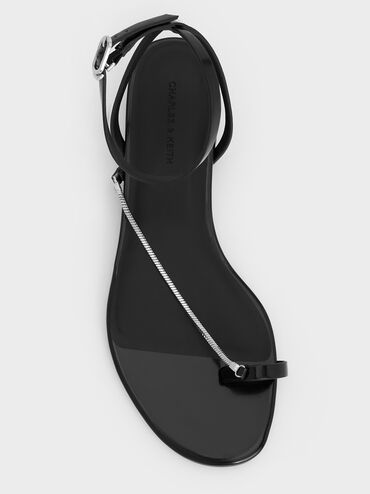 Chain-Strap Toe-Ring Sandals, Black Box, hi-res