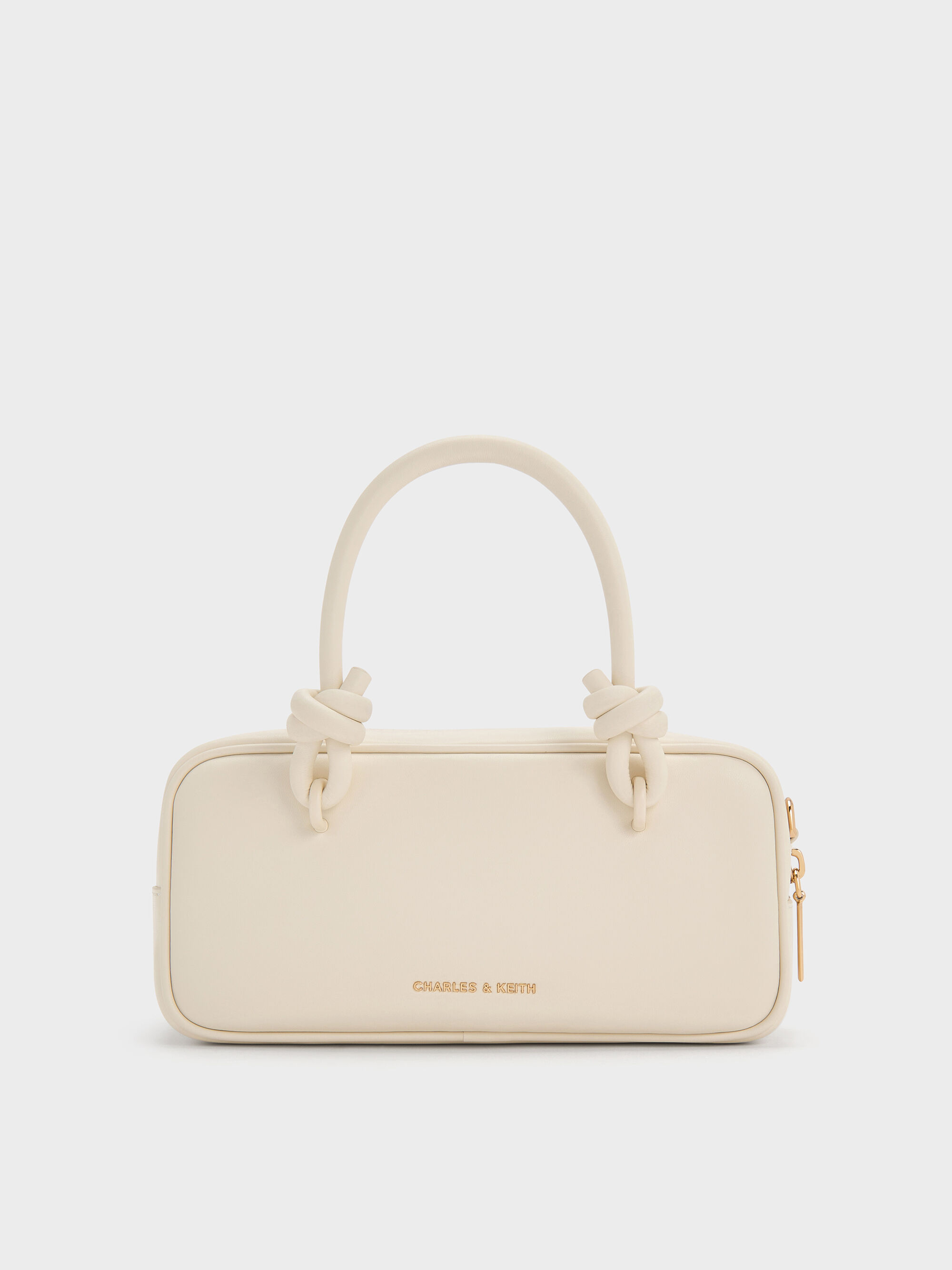 sammy  Cream Sammie Knotted-Handle Elongated Bag - CHARLES & KEITH UK