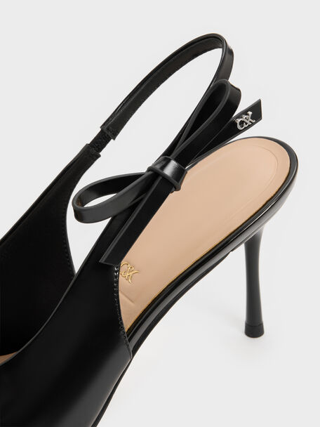 Anastasia Leather Slingback Pumps, Black Box, hi-res