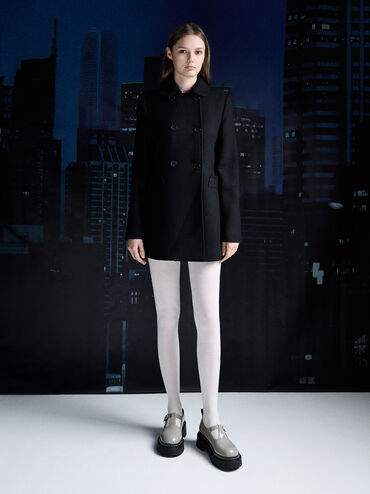 T-Bar Platform Mary Janes, Grey, hi-res