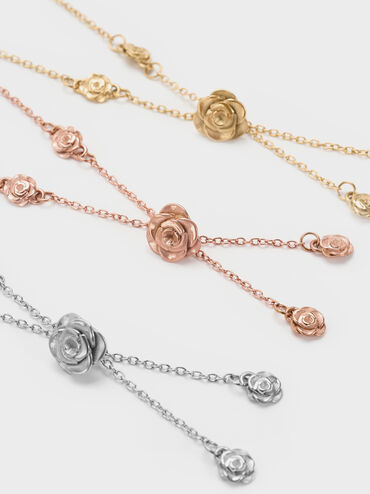 Rosalind Flower-Motif Bracelet, Brush Gold, hi-res