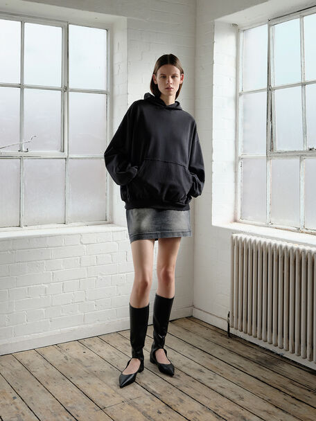 Robbie Cut-Out Knee-High Boots, Black, hi-res