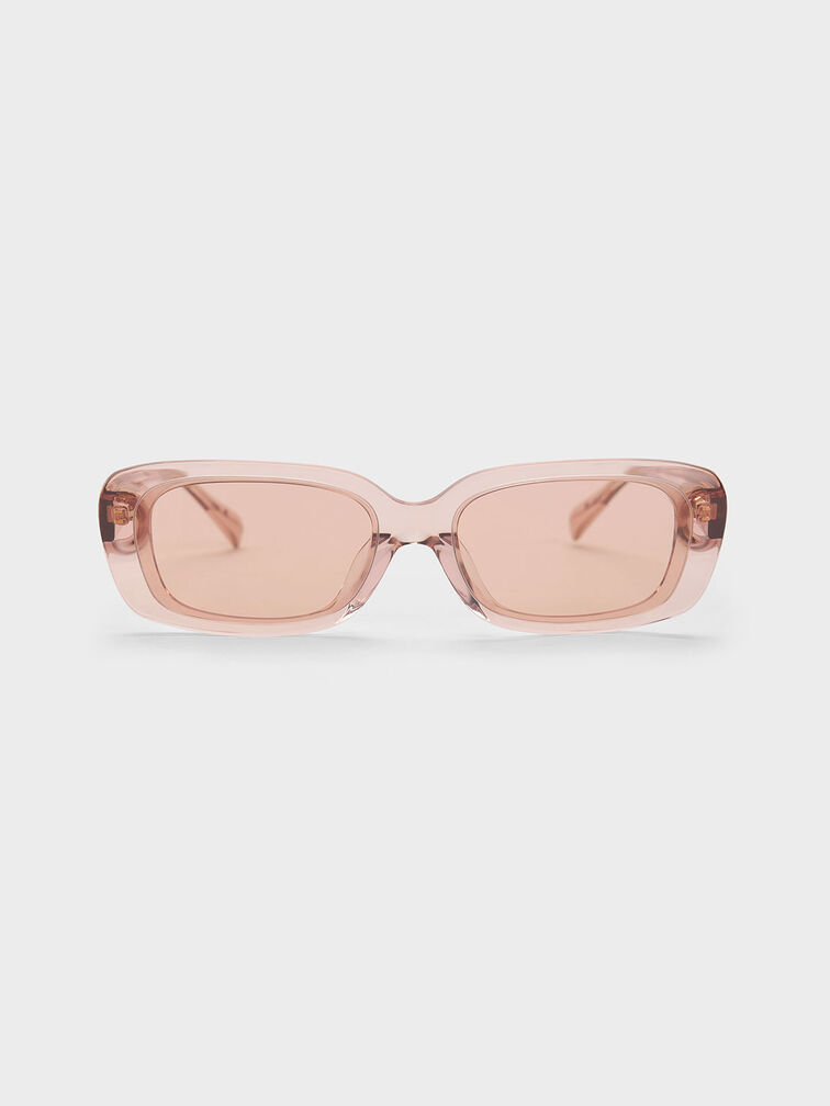 Aubrey Rectangular Sunglasses, Pink, hi-res