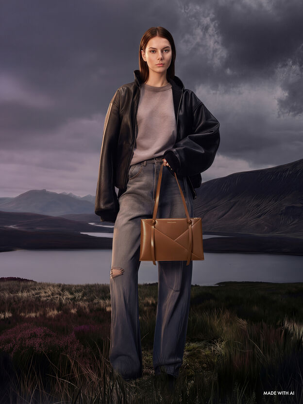 Midori Geometric Tote Bag, Chocolate, hi-res