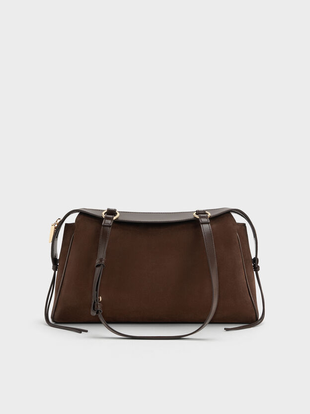 Haylen Braided-Charm Tote Bag, Espresso Brown, hi-res