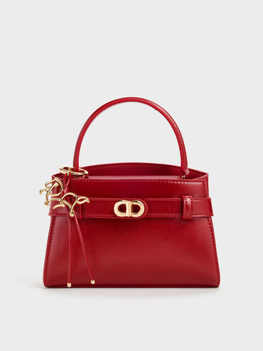 Aubrielle Horse-Motif Top Handle Bag, Tomato Red, hi-res