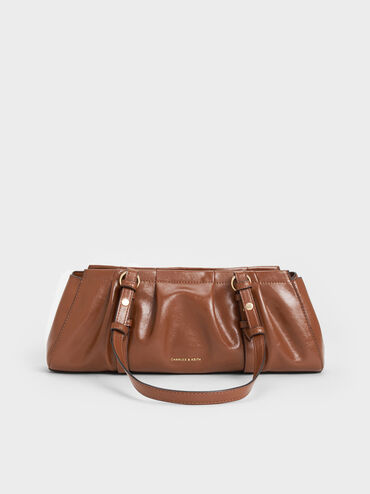 Britton Elongated Shoulder Bag, Chocolate, hi-res