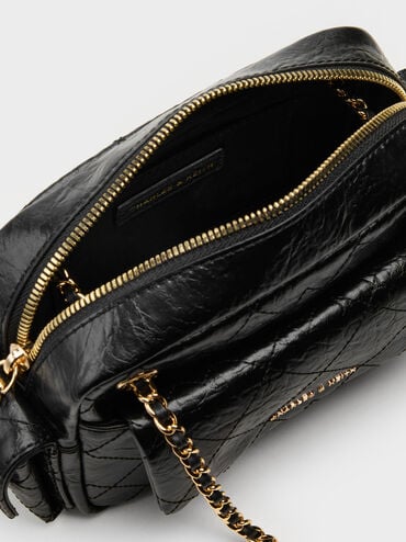 Duo Quilted Crossbody Bag, Black, hi-res