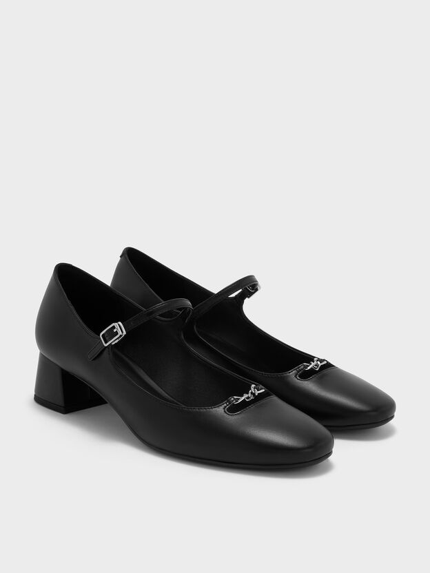 Shila Chain Mary Jane Pumps, Black, hi-res