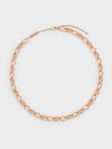 Nyra Mixed-Link Chain Necklace, Rose Gold, hi-res