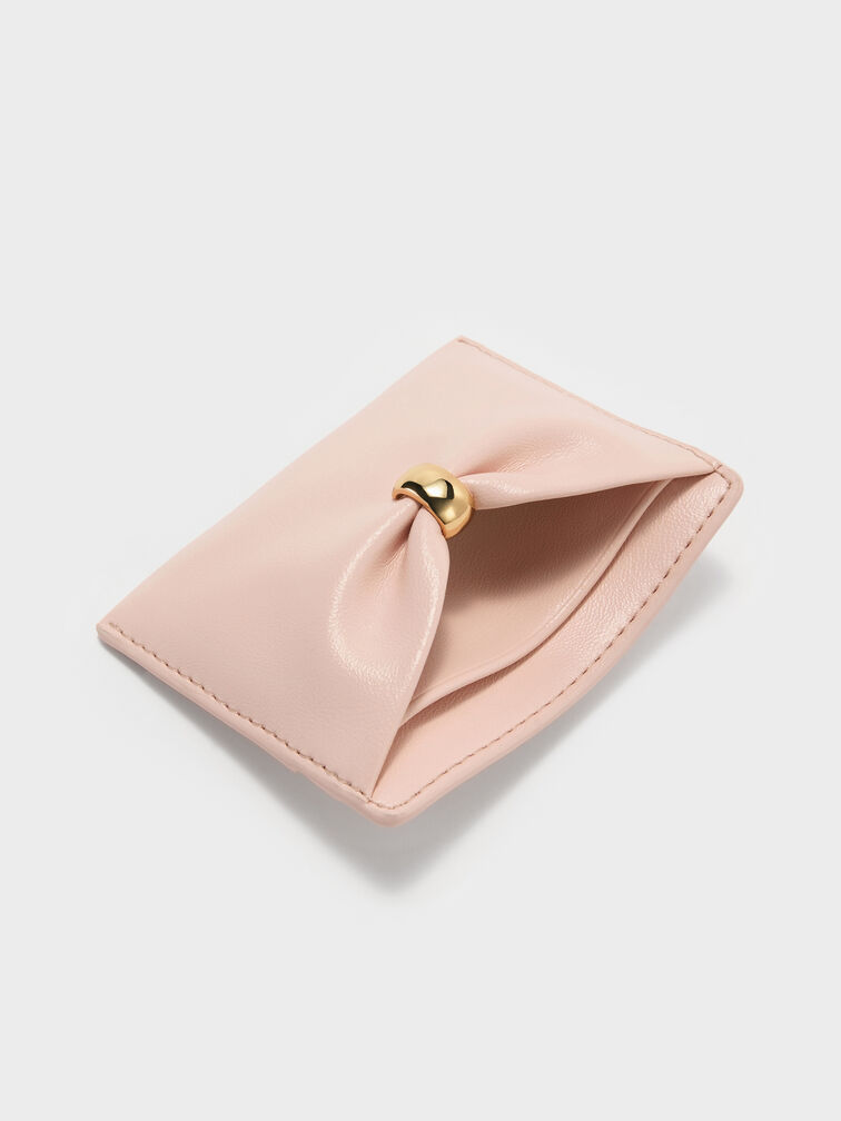Halsey Ruched Card Holder, Soft Pink, hi-res