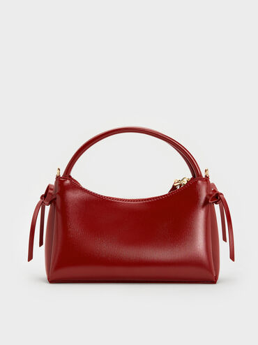 Hazel Bow Horse-Motif Top Handle Bag, Tomato Red, hi-res