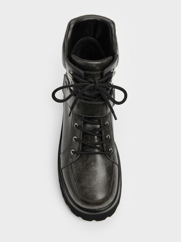 Eliot Platform Combat Boots, Grey, hi-res