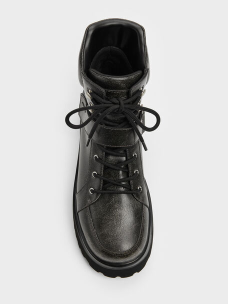 Eliot Platform Combat Boots, Grey, hi-res