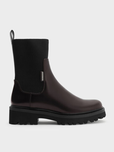Remy Ridged-Sole Chelsea Boots, Burgundy, hi-res