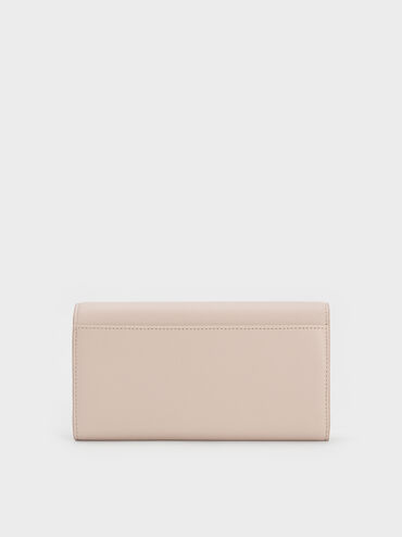 Briony Curved Flap Long Wallet, Oat, hi-res