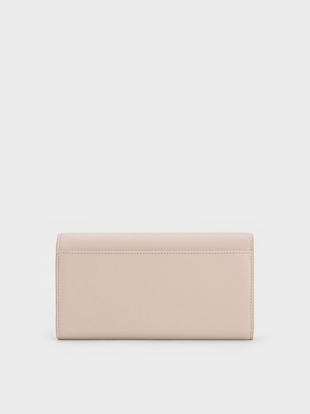 Briony Curved Flap Long Wallet, Oat, hi-res