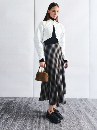 Deyna Recycled Suede Bowling Bag, Mocha Brown, hi-res