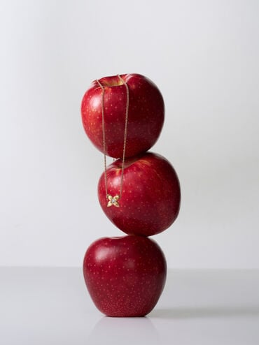 Felicity Flower-Motif Crystal Necklace, Gold, hi-res