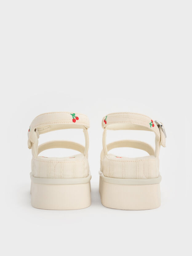 Cherry-Print Flatform Sandals, Multi, hi-res