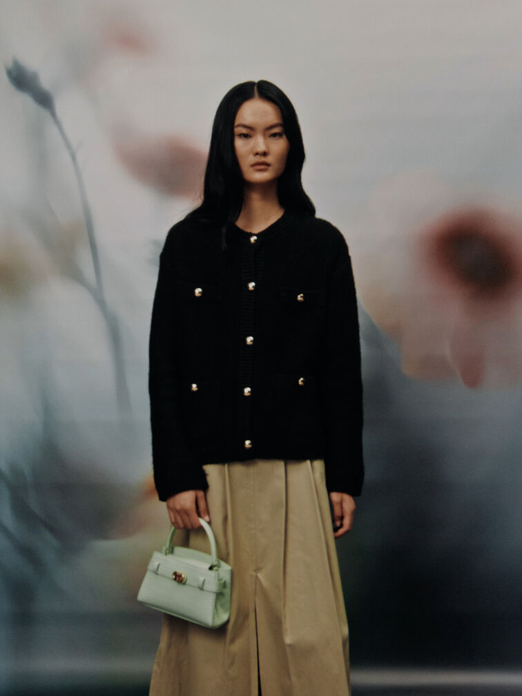 Aubrielle Croc-Effect Top Handle Bag, Mint Green, hi-res