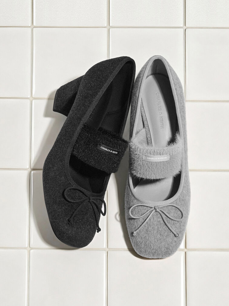 Winona Felt Mary Jane Pumps, Light Grey, hi-res