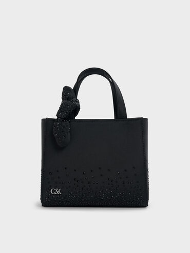 Albany Leather Crystal Mini Bag, Black, hi-res