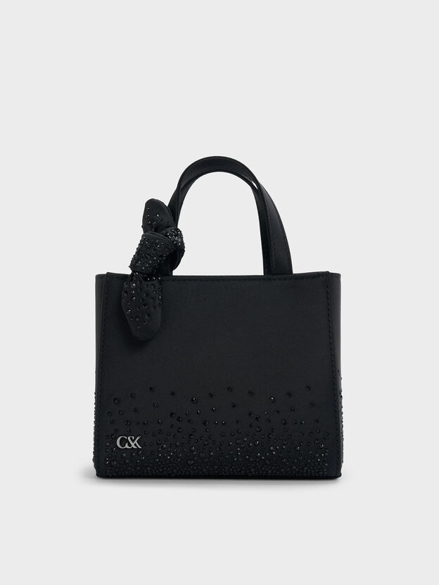 Albany Leather Crystal Mini Bag, Black, hi-res