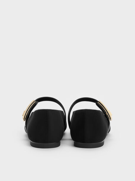 Lando Faux Suede Mary Jane Flats, Black2, hi-res