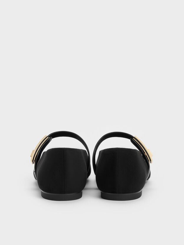 Lando Faux Suede Mary Jane Flats, Black2, hi-res