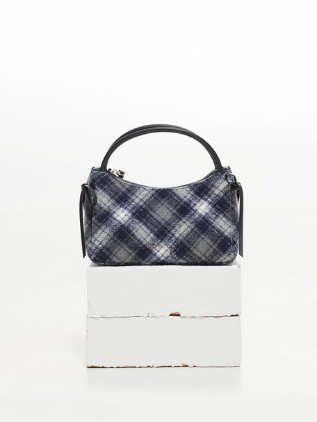Hazel Checkered Top Handle Bag, Multi, hi-res
