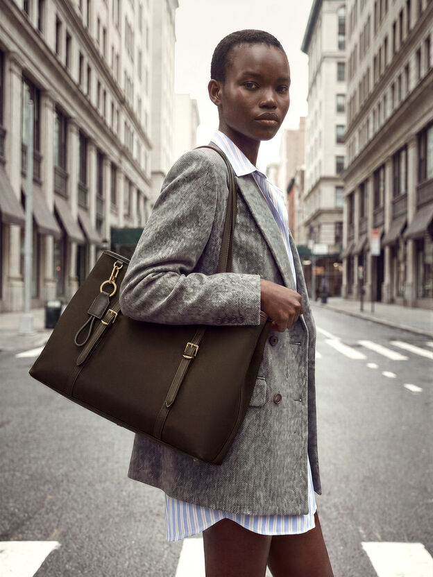 Levy Nylon Tote Bag, Espresso Brown, hi-res