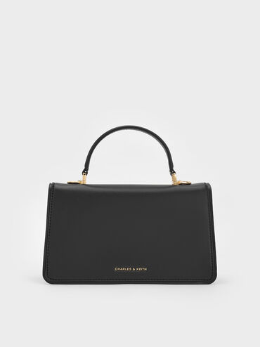 Arlet Belted Top Handle Bag, Black, hi-res