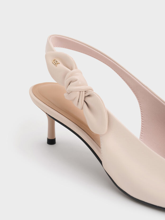 Jayce Leather Slingback Kitten Heels, Oat, hi-res