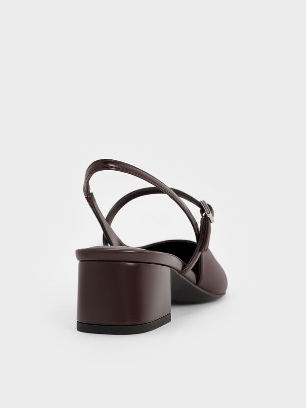 Slingback Mary Jane Pumps, Burgundy, hi-res