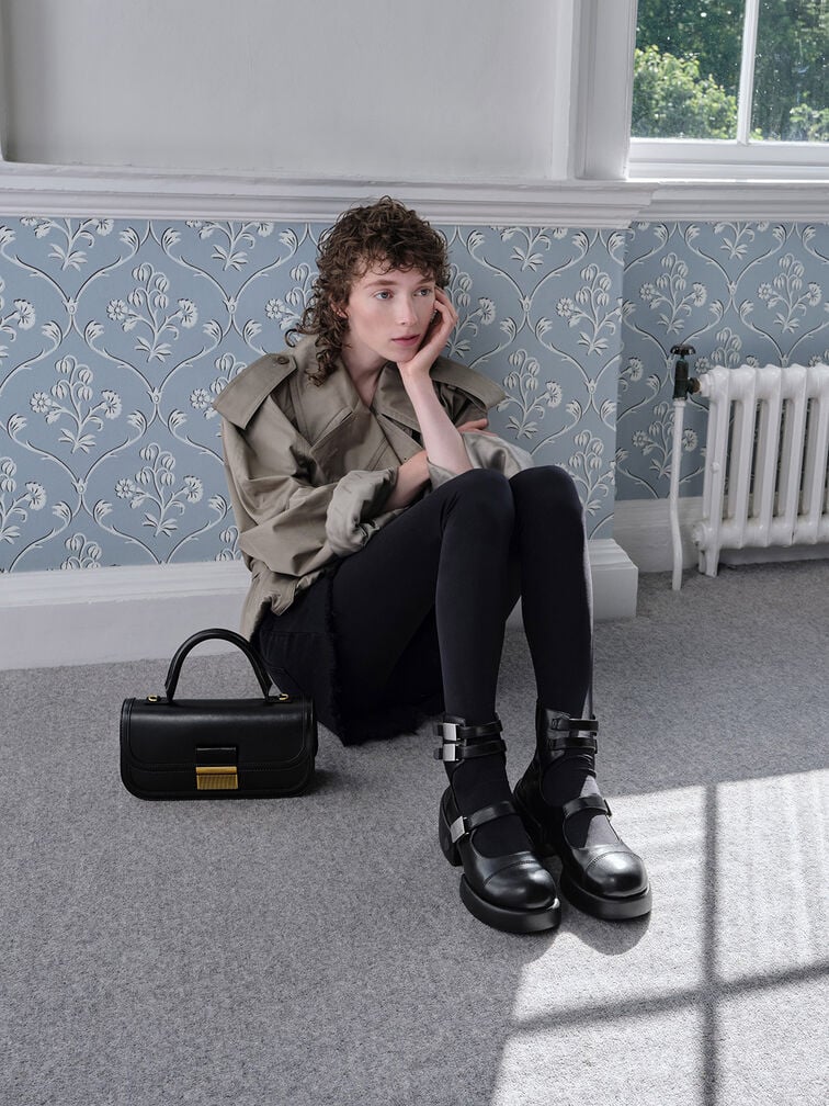 Robbie Ankle-Strap Mary Jane Boots, Black Robbie Ankle-Strap Mary Jane Boots, Black, hi-res