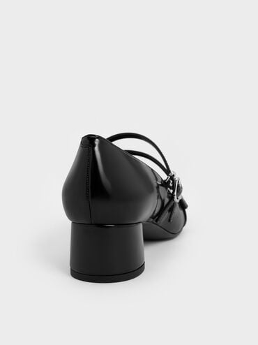 Janis Double-Strap Mary Jane Pumps, Black Box, hi-res
