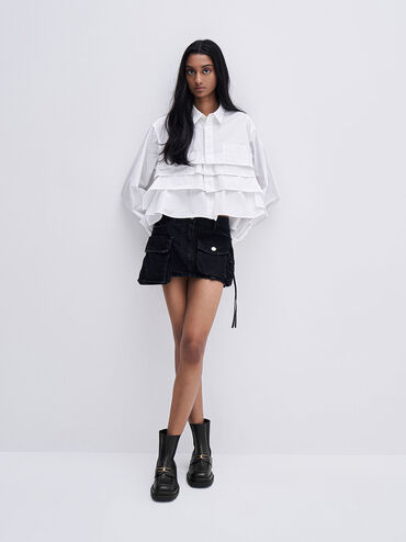 Gabine Leather Loafer Chelsea Boots, Black, hi-res