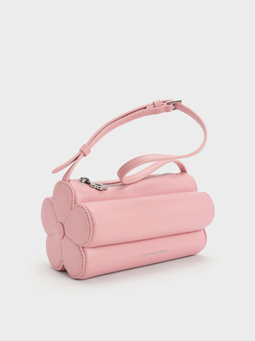 Mabel Flower Shoulder Bag, Pink, hi-res
