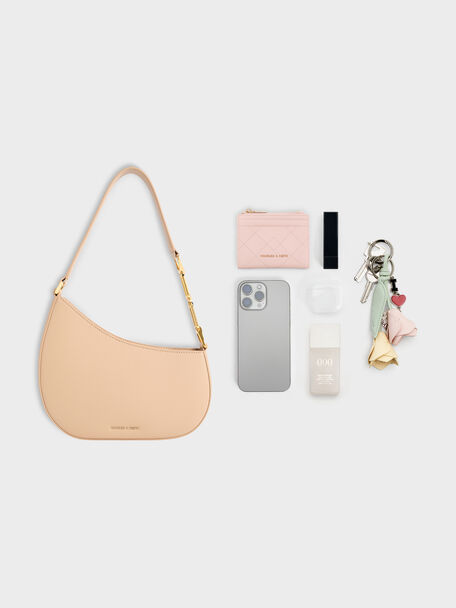 Agatha Chain-Strap Shoulder Bag, Beige, hi-res