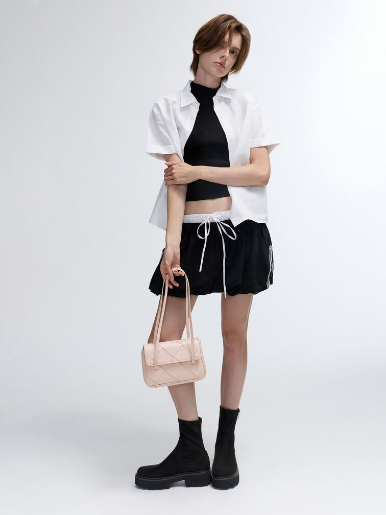 Maribel Woven Shoulder Bag, Soft Pink, hi-res