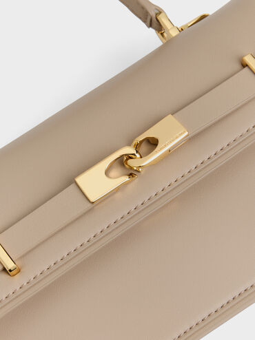 Arlet Belted Top Handle Bag, Taupe, hi-res