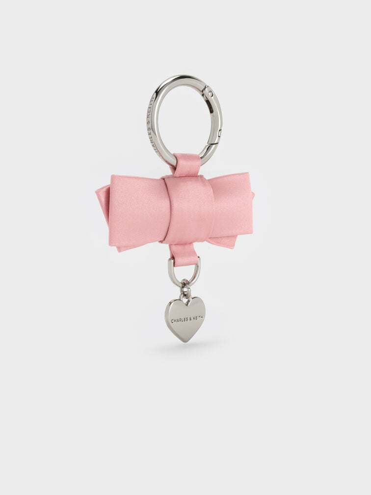 Aravis Bow-Heart Charm, Pink, hi-res