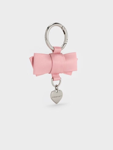 Aravis Bow-Heart Charm, Pink, hi-res