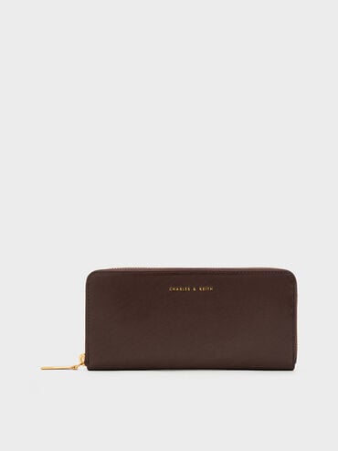Dulcie Zip-Around Long Wallet, Brown, hi-res