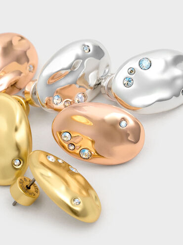 Ottilie Crystal Sculptural Stud Earrings, Silver, hi-res